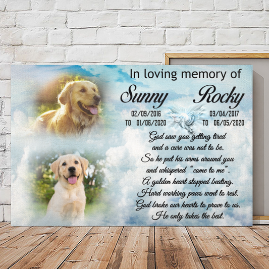 Personalized Canvas/Poster Prints for Friends/Pet Lovers - Amazing Gift Personalized With Your Own Photos - In loving memory of the Pets