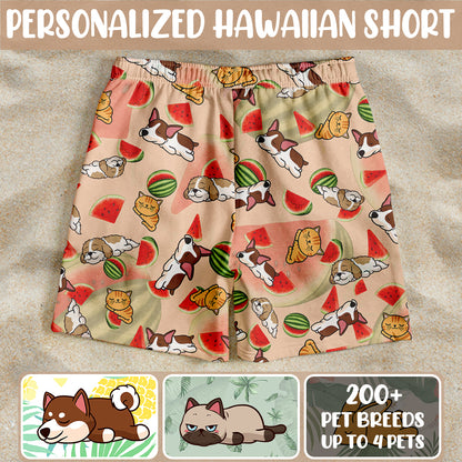 Dog Hawaii Short - Personalized Hawaii Short - Personalized Dog Beach Short - Cat Hawaii Short - Dog Hawaii Pet Clothes Summer - Lazy Pets