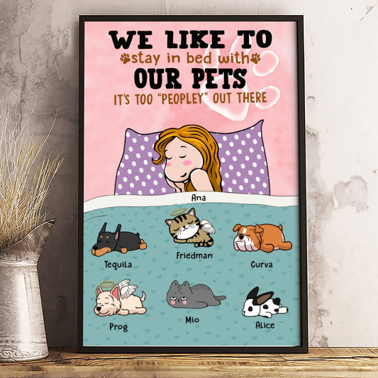 Personalized Canvas/Canvas with frame/Poster for Pet Lovers - Best Gift with custom Name/Pets breed/Hair/Skin - You and Me with the Pets