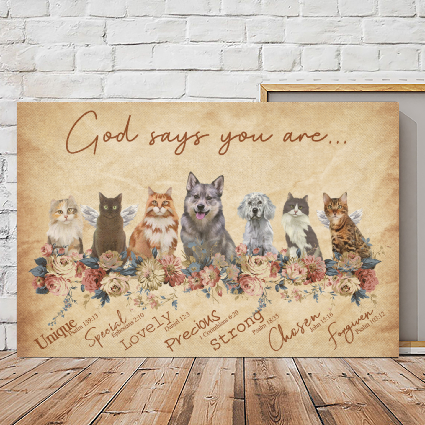 Personalized Canvas/Poster Prints for Friends/Pet Lovers - Amazing Gift Personalized With Dogs/Cats breed & Names - God says you are