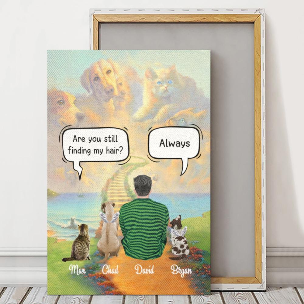 Personalized Framed Canvas/Unframed Canvas For Pet Lovers - Best Gift With Custom Names/Dogs/Cats - Mom/Dad and Pets' Conversation