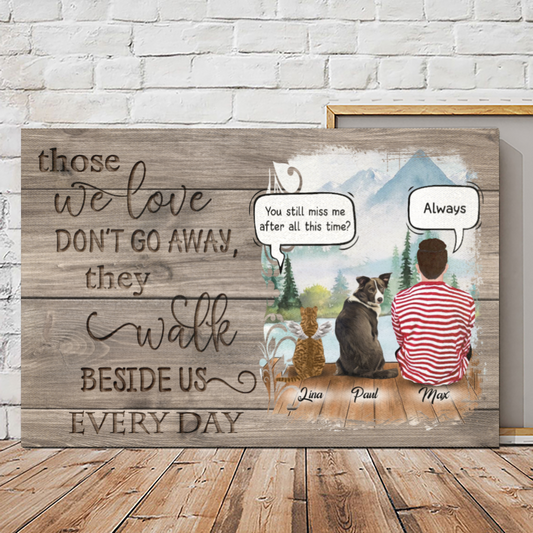 Personalized Canvas/Poster Prints for Friends/Pet Lovers - Amazing Gift Personalized With Dogs/Cats breed & Names - Dad with Pets/Dogs/Cats Conversation