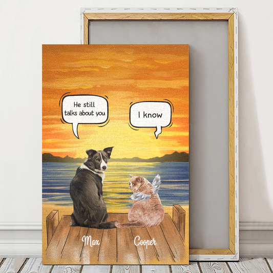 Custom Canvas Prints for Friends/Pet Lovers - Amazing Gift Personalized With Dogs/Cats breed & Names - Dogs/Cats Conversation