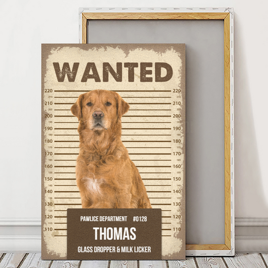 Personalized Canvas/Poster for Pet Lovers - Best Gift with your own photos - WANTED Pets/Dogs/Cats upload image - JAILPETS