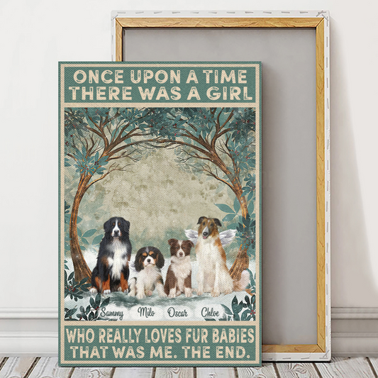 Personalized Canvas/Poster Prints For Friends/Pet Lovers - Best Gift Personalized With Dogs/Cats Breed & Names - Once upon the time - (Up To 4 Pets/Dogs/Cats)