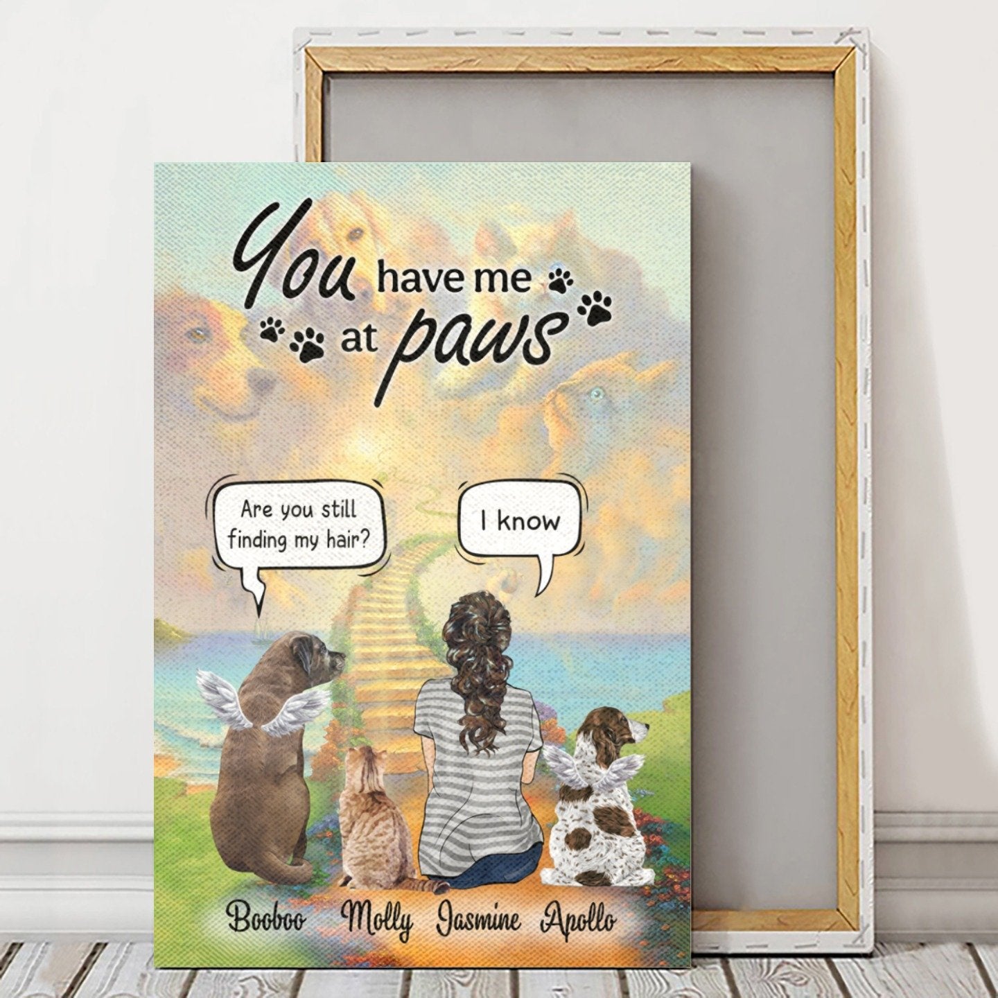 Custom Canvas Prints For Friends/Pet Lovers - Amazing Gift Personalized With Dogs/Cats Breed & Names - You Are My Sunshine - (Up To 3 Pets/Dogs/Cats)