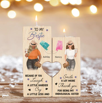 Personalized Candle Holder for Friend - Best Friends - To My Bestie (Not Included Candles) - Furlidays