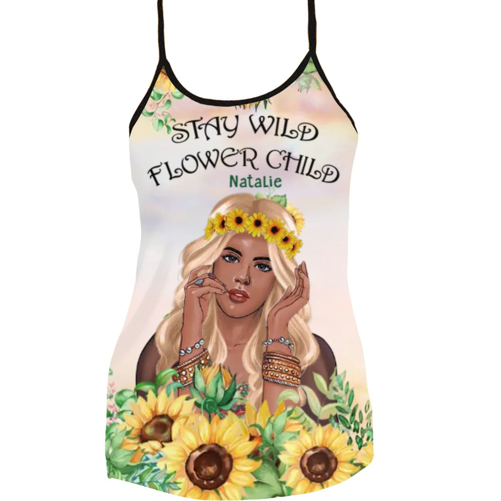 Personalized Criss Cross Tank Top For Lovers - Best Gift - Hippie Girls