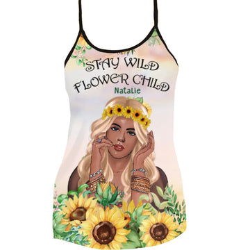 Personalized Criss Cross Tank Top For Lovers - Best Gift - Hippie Girls
