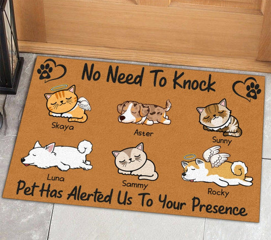 Personalized Doormat for Pet Lovers - Pet has alerted us to your presence - Choose up to 6 Pets/Dogs/Cats - Furlidays