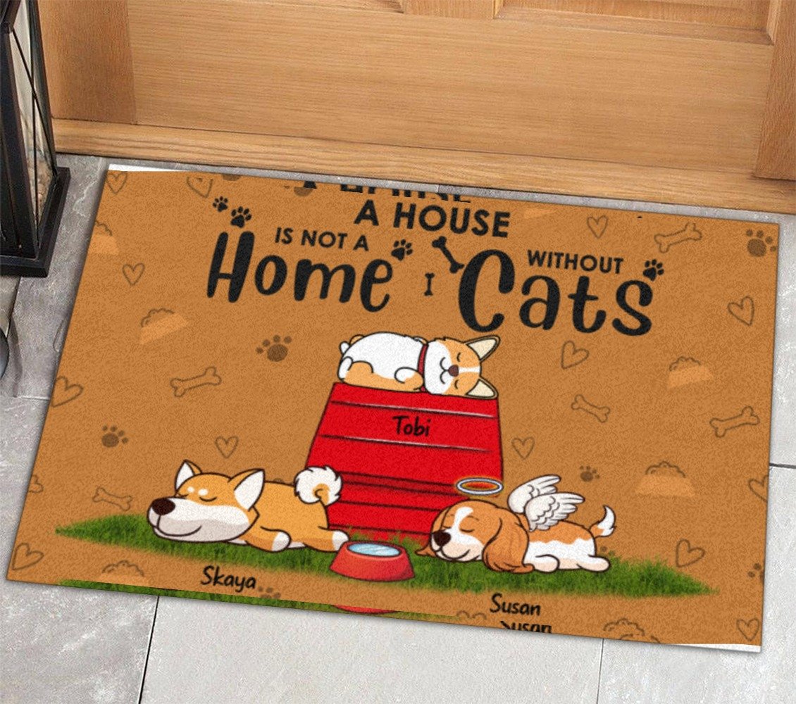 Personalized Doormat for Doglovers/Catlovers/Family Unique gift with personalized Name/Pets breed - House is not Home without Pets - Choose Pets/Dogs/Cats - Furlidays