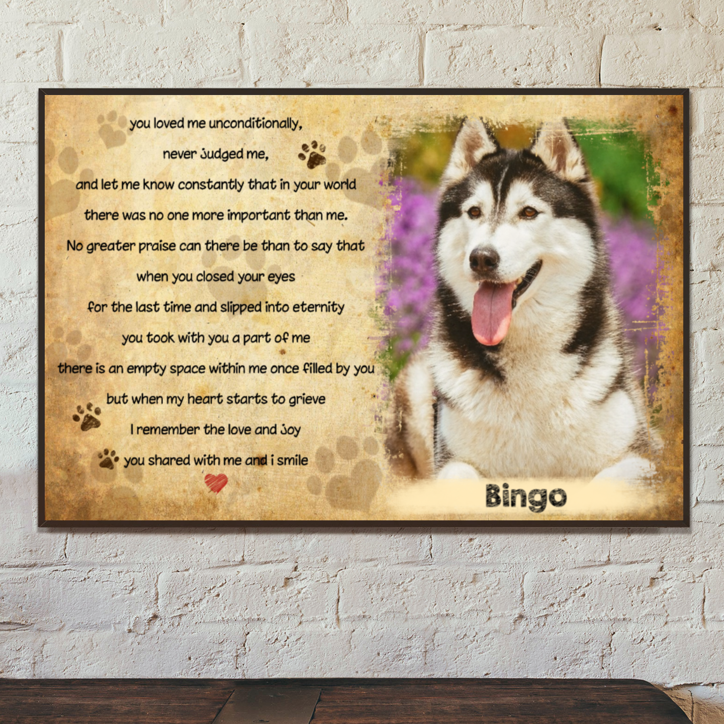 Personalized Canvas/Canvas with Frame/Poster for Pet Lovers  - You loved me unconditionally Upload Image up to 4 Pets/Dogs/Cats - Furlidays