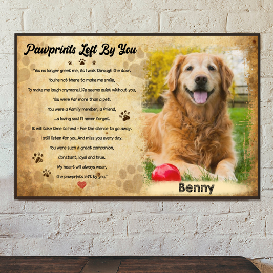 Custom Canvas Prints For Friends/Pet Lovers - Amazing Gift Personalized With Your Own Photos - Pawprints left by you - Furlidays