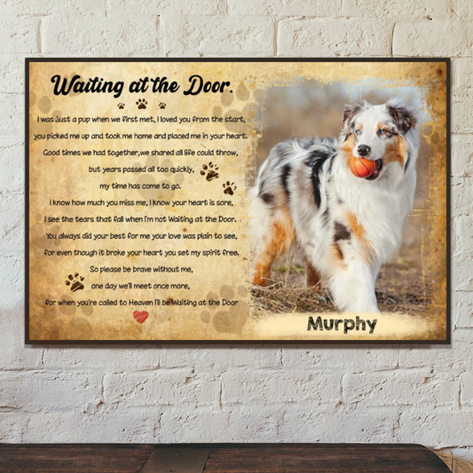 Personalized Canvas/Poster Prints For Friends/Pet Lovers - Best Gift Personalized With Your Own Photos - Waiting at the door - (Up To 4 Pets/Dogs/Cats)